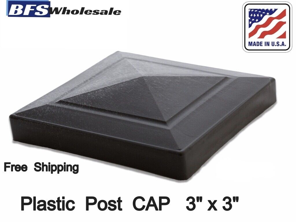 Plastic FENCE POST CAP 3 X 3 Inches BLACK Color Weather Resistant EBay
