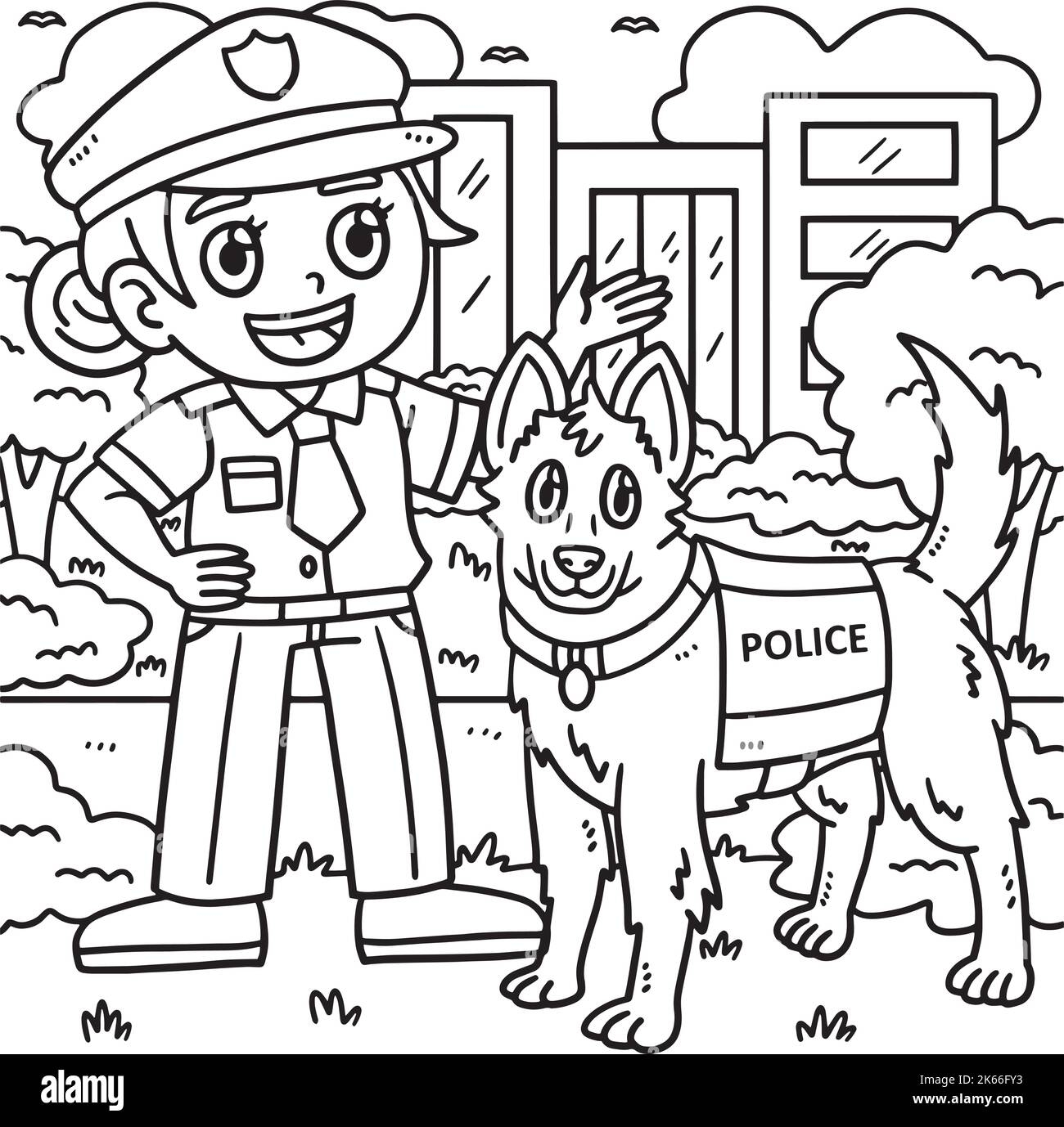 copolice officer color page