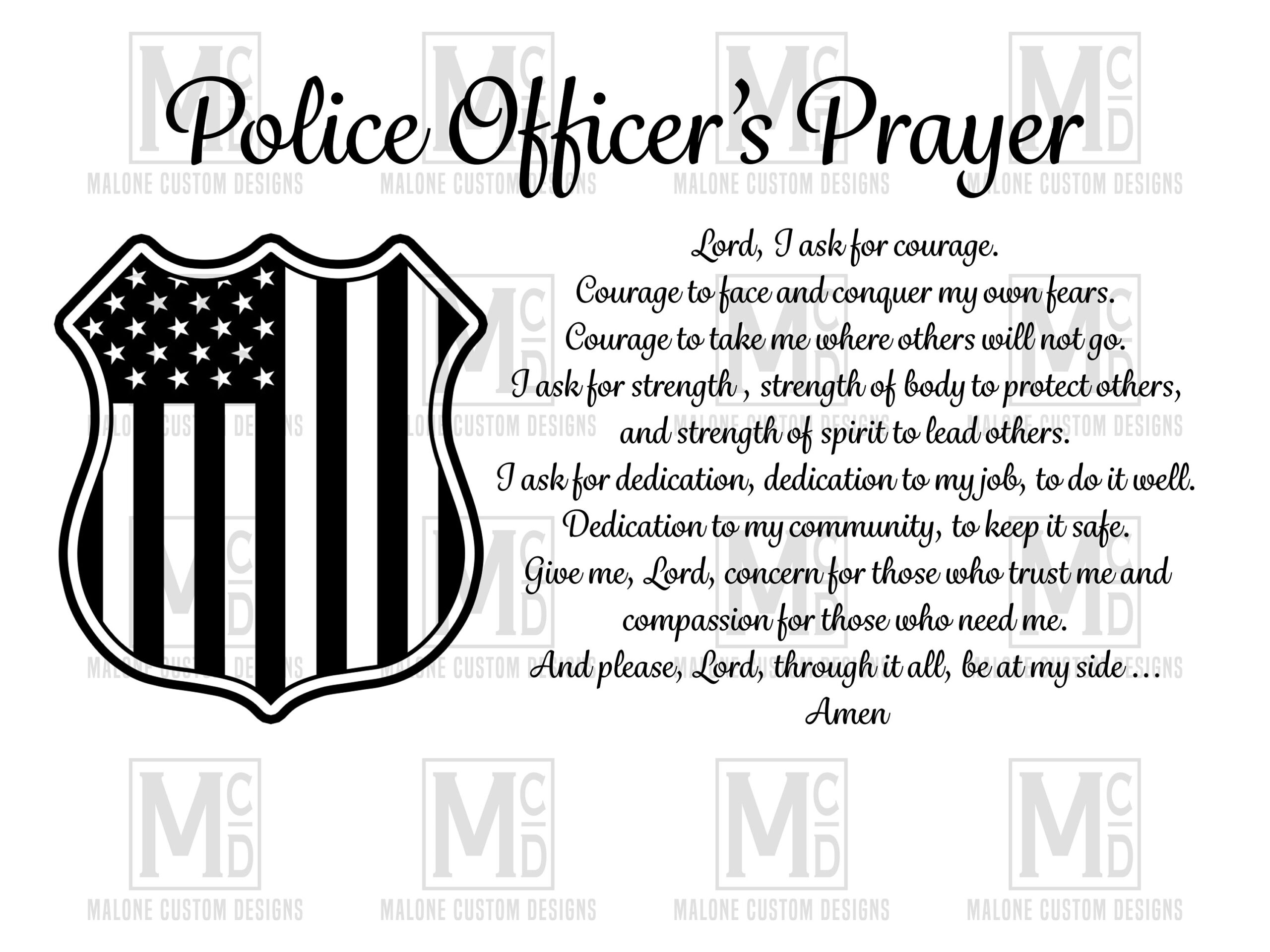 Police Officer s Prayer SVG Design File For Engraving Vinyl Cutter More Vector Image Only Etsy