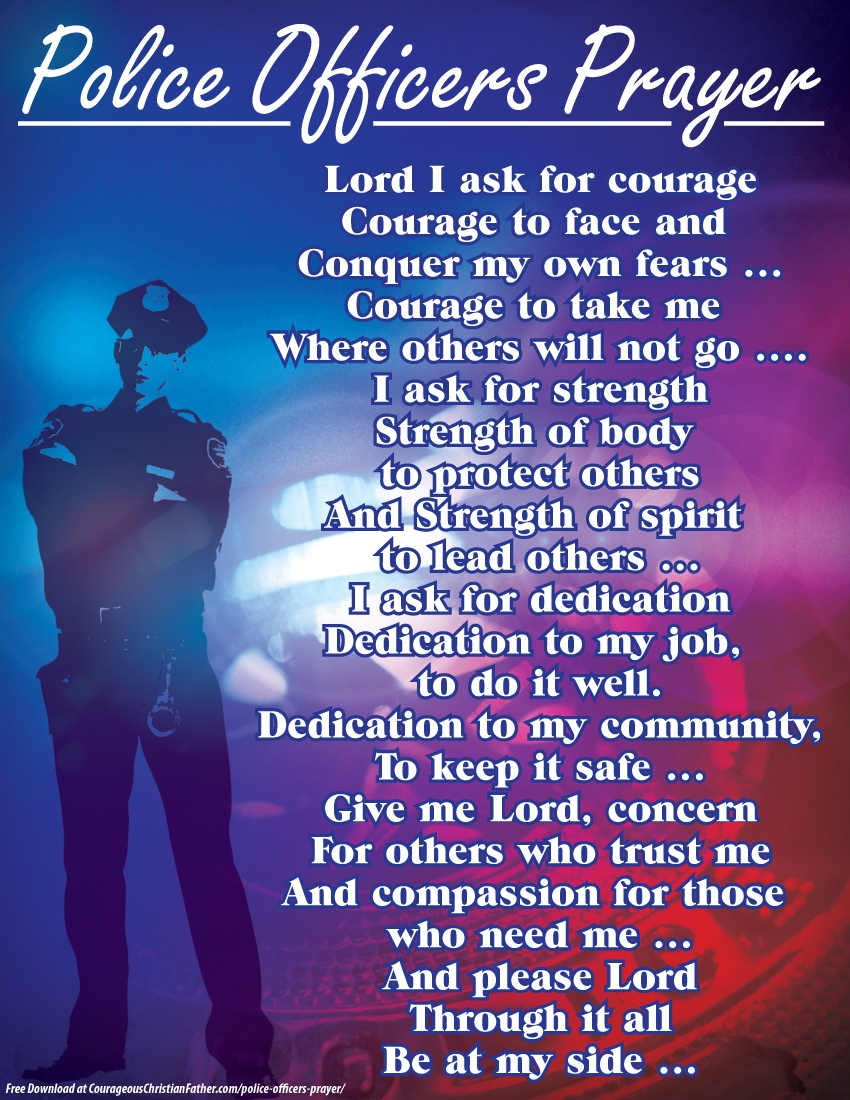 Police Officers Prayer Courageous Christian Father