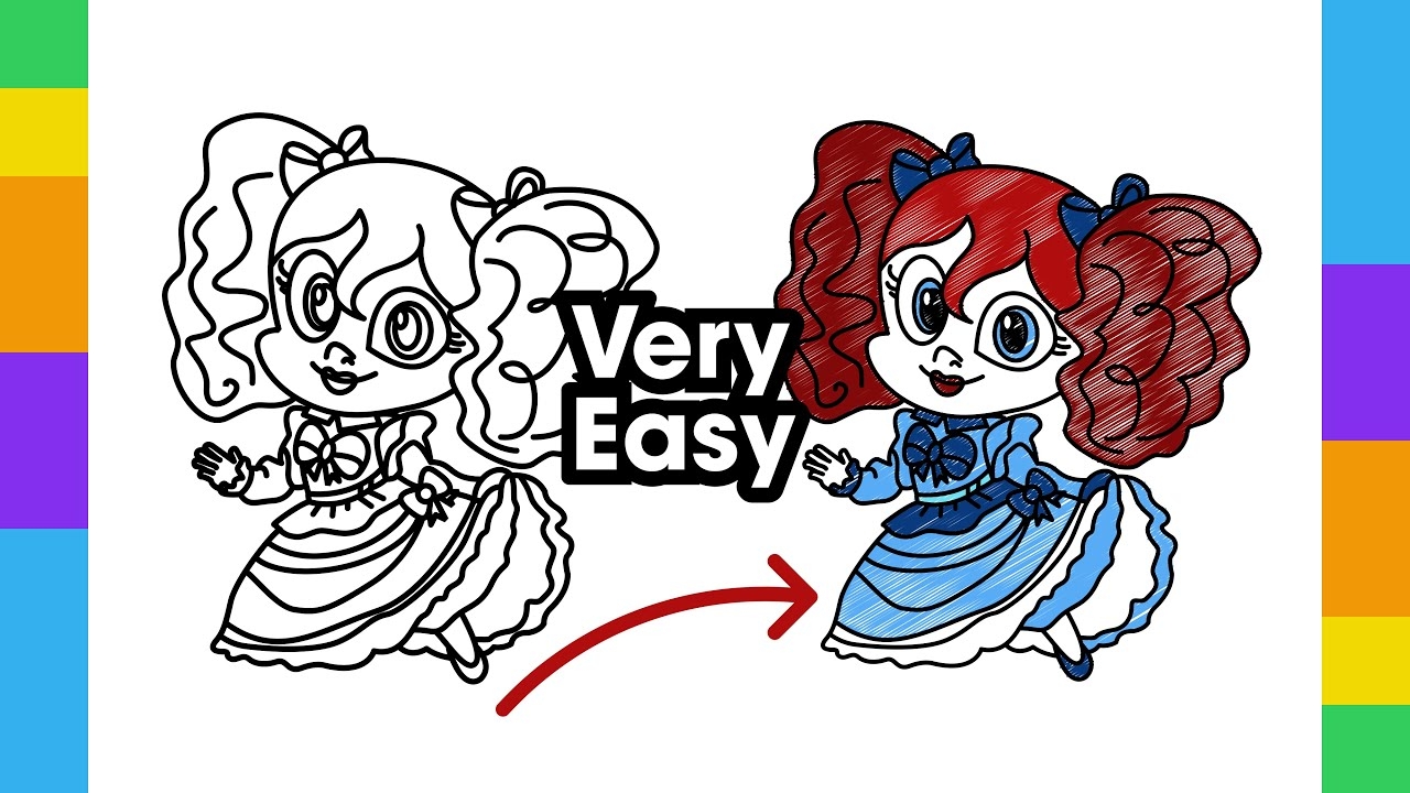 Poppy Playtime Doll Coloring Pages Draw Poppy Doll YouTube