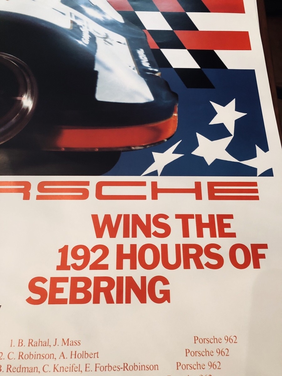Porsche Poster Porsche Wins The 192 Hours Of Sebring 1987 EBay