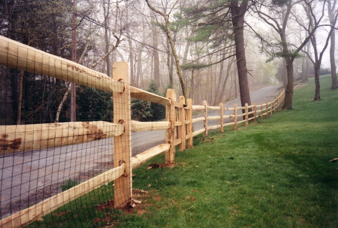 cedar post and rail fence