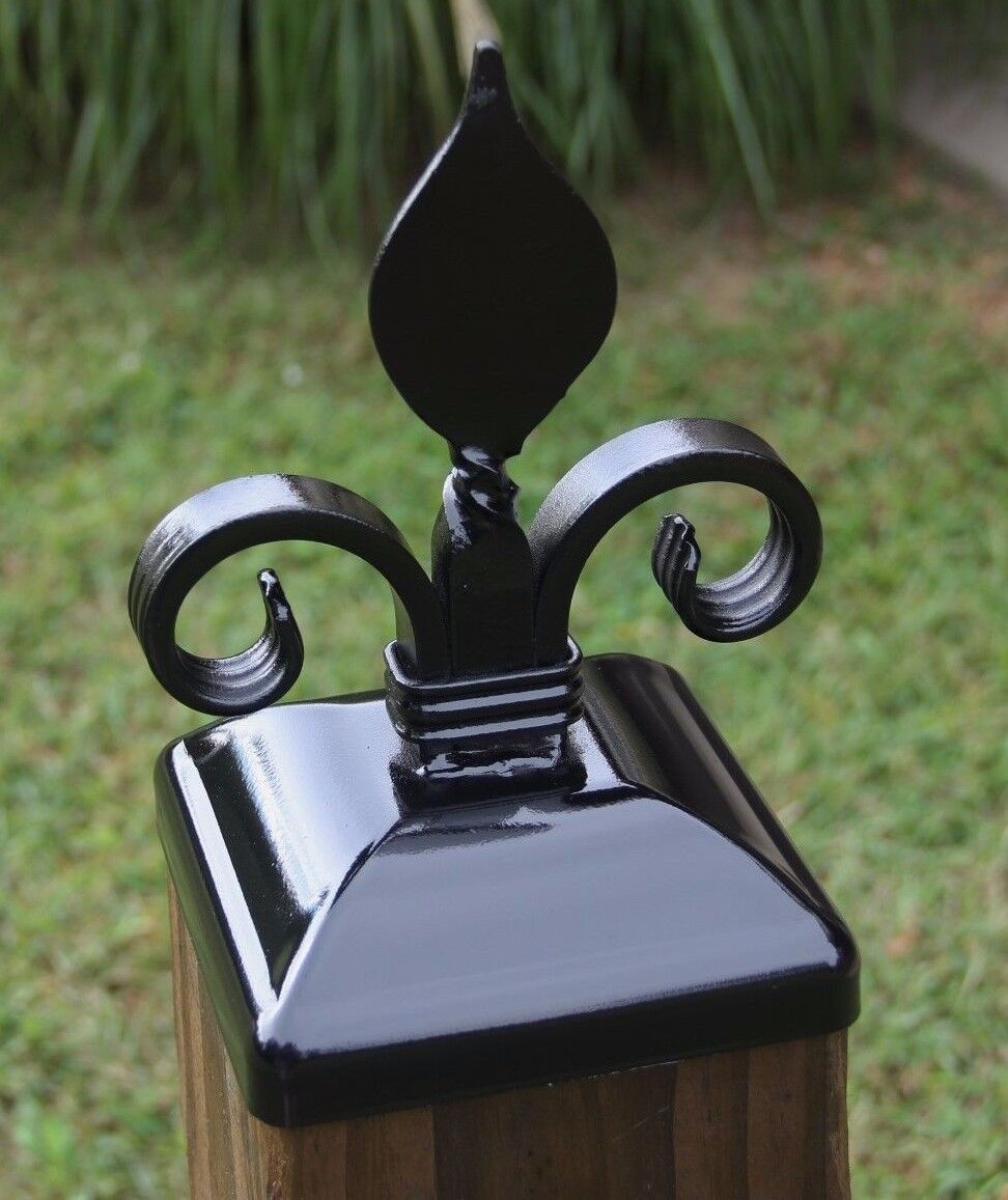 Post Cap For 6x6 Wood Fence Post Decorative Twisted Spade With Scrolled Ends EBay