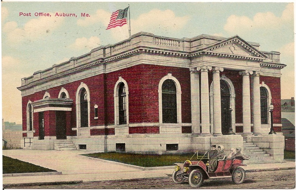 Post Office In Auburn ME Postcard 1913 EBay