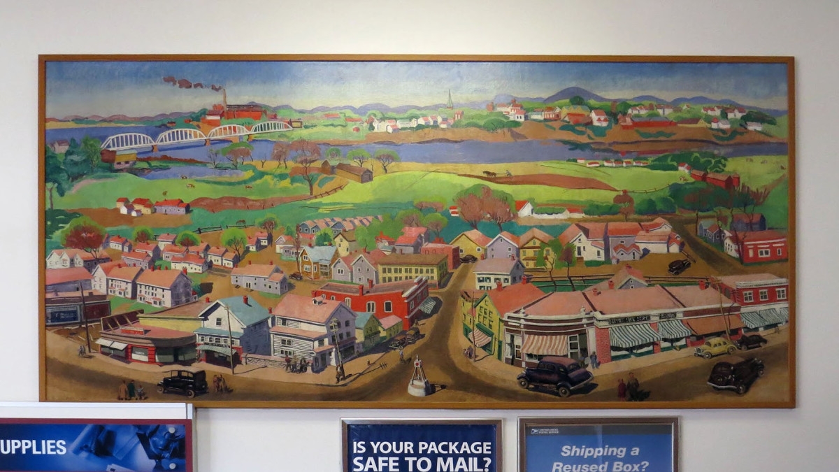 Post Office Mural Enfield CT Living New Deal