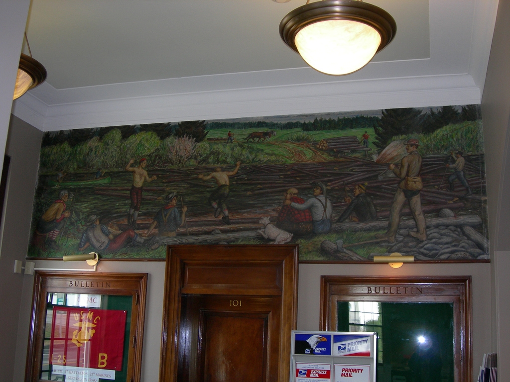 Post Office Mural Milford NH Living New Deal