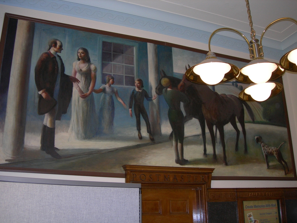 Post Office Mural Rye NY Living New Deal