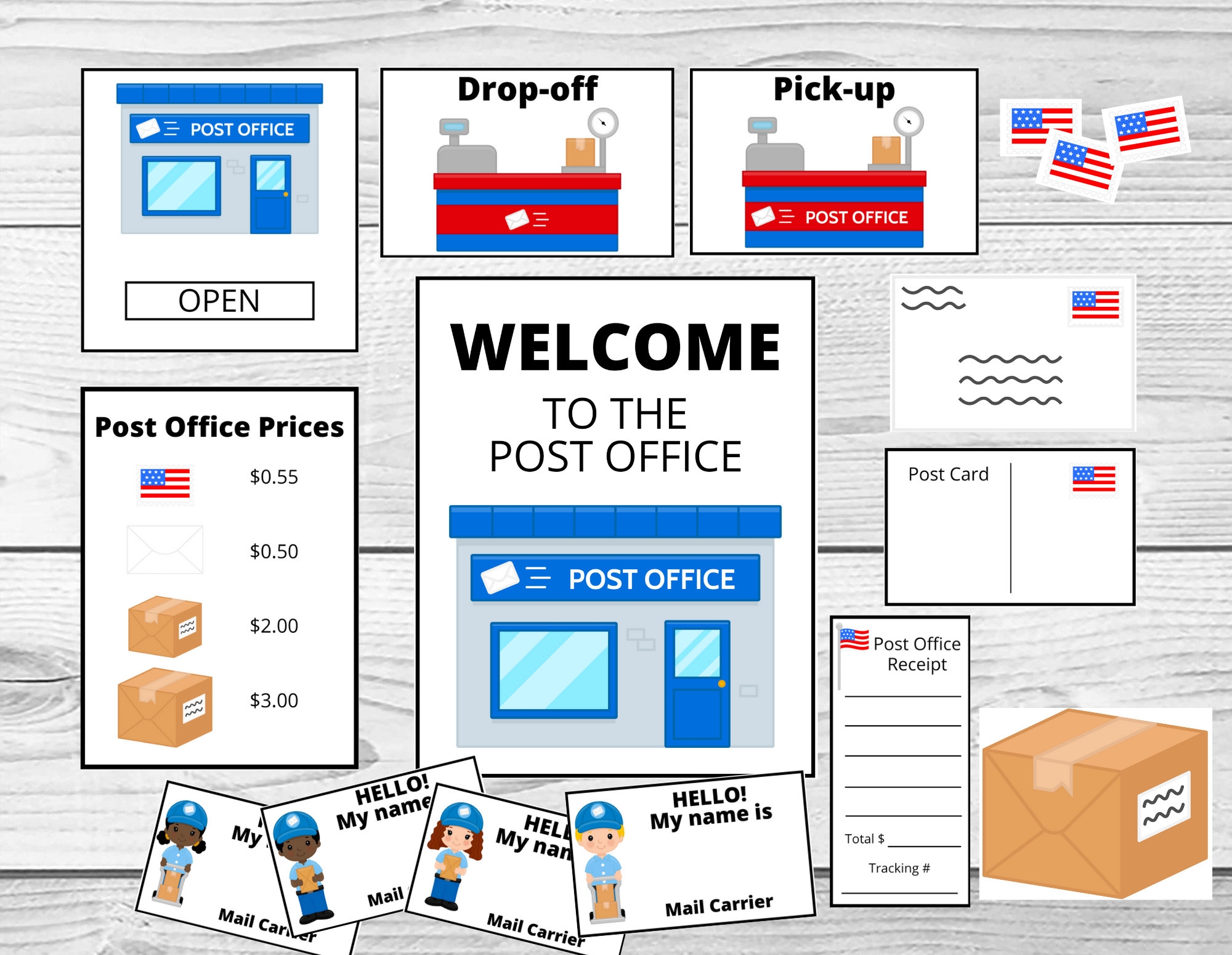 Post Office Pretend Play Dramatic Play Printable Mail Carrier Mail Man Postal Service Instant Download Etsy