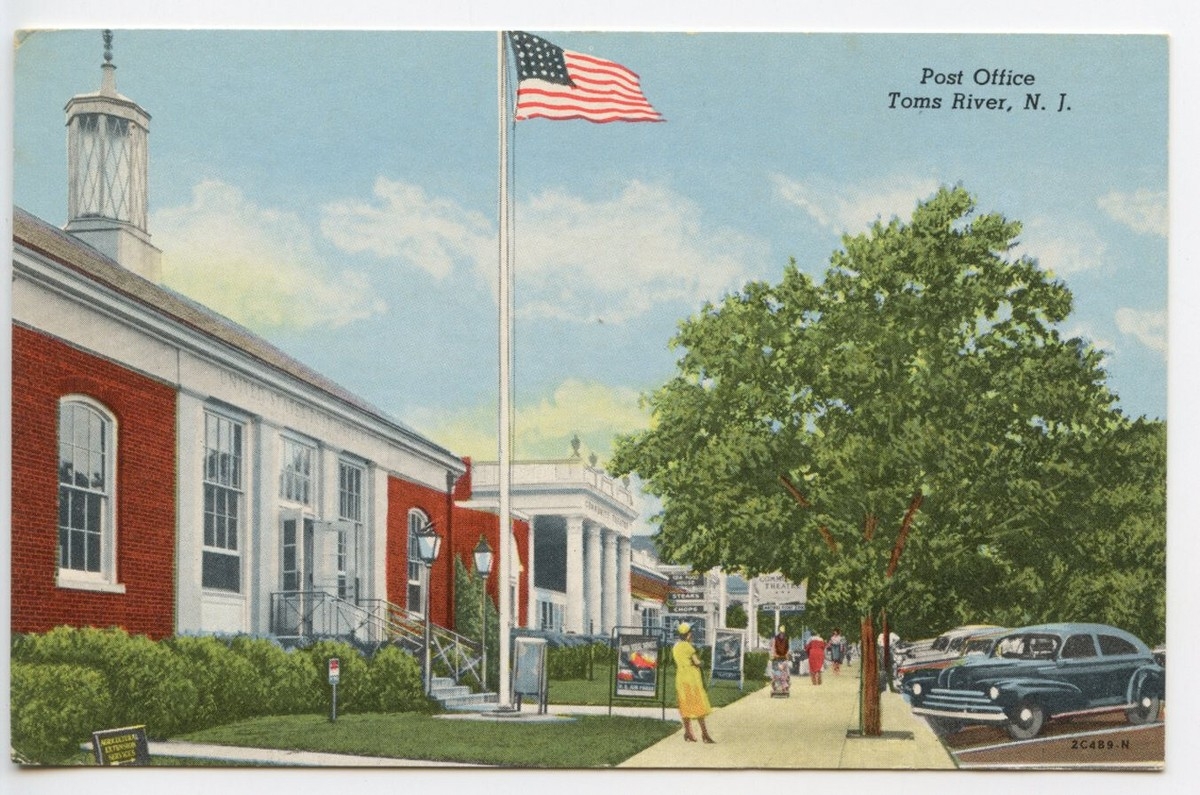 Post Office Toms River New Jersey Postcard Union Distributors Curteich EBay