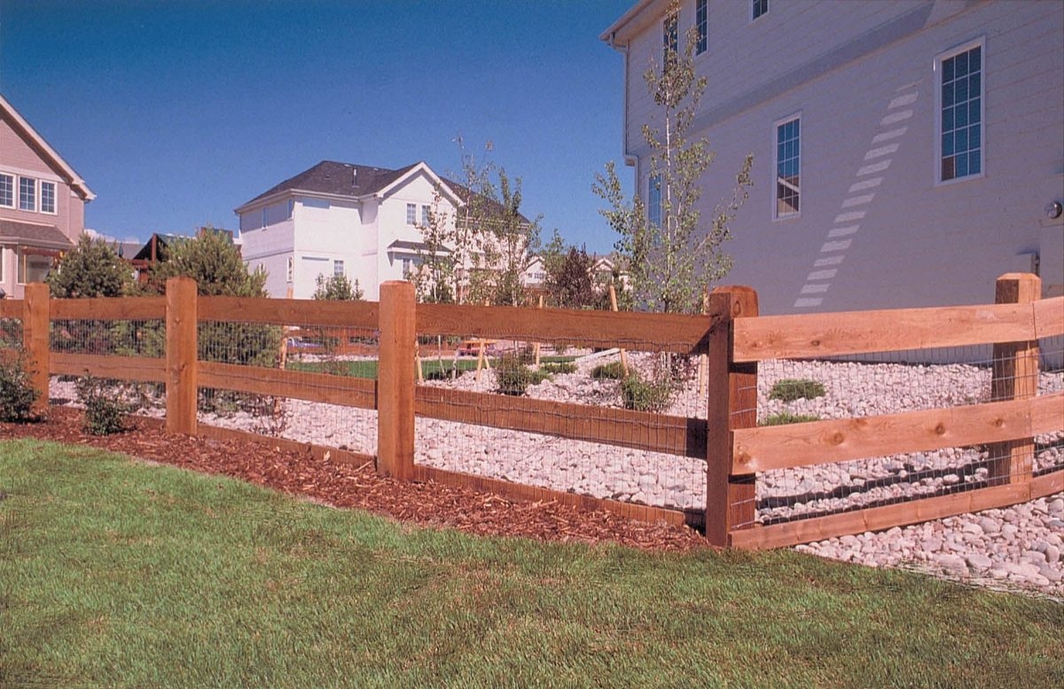 Post Rail With 6 6 Posts And Welded Wire Residential Industrial Fencing Company In Denver CO