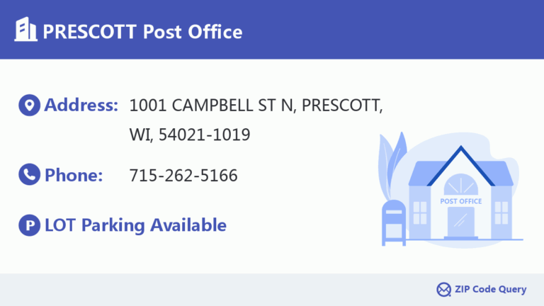 PRESCOTT Post Office Wisconsin United States ZIP Code 5 Plus 4 