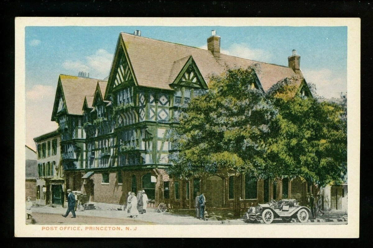Princeton New Jersey NJ Vintage Postcard Post Office Whiteman Pub Car Auto EBay