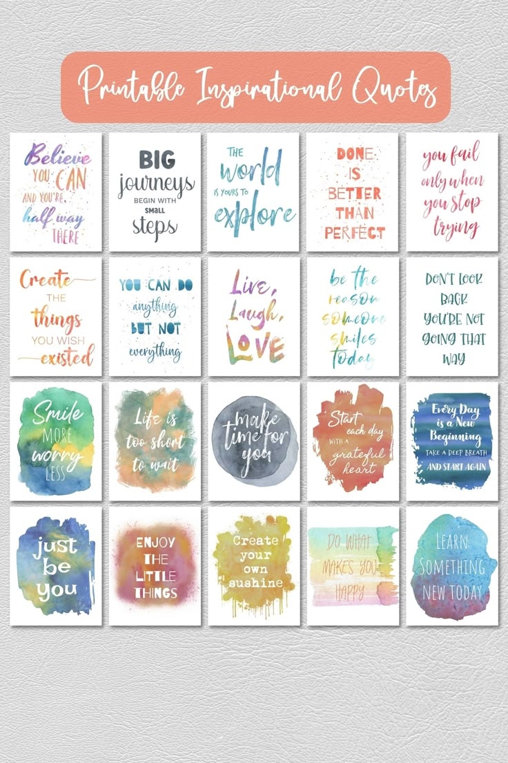 Printable Wall Art Motivational Poster Bundle Watercolor Quote Wall Art Motivational Wall Art Inspirational Wall Art Office Wall Art Etsy