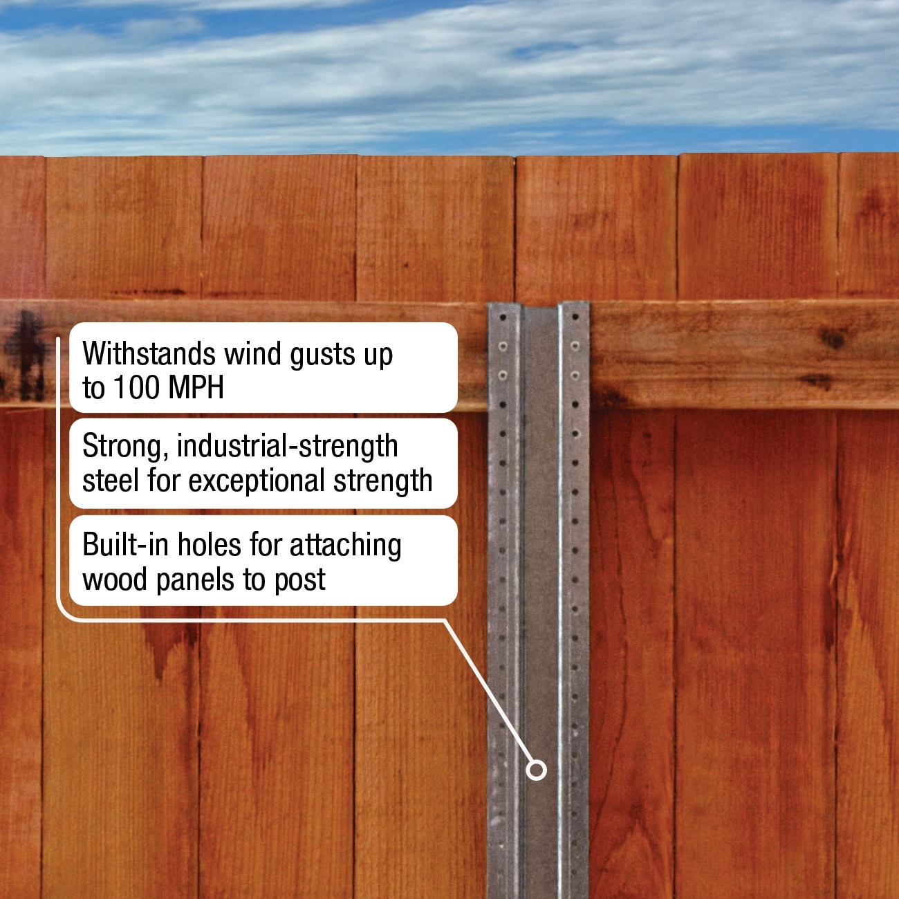 Proforce 7 1 2 ft H X 3 in W Galvanized Galvanized Steel Privacy Line Fence Post In The Metal Fencing Department At Lowes
