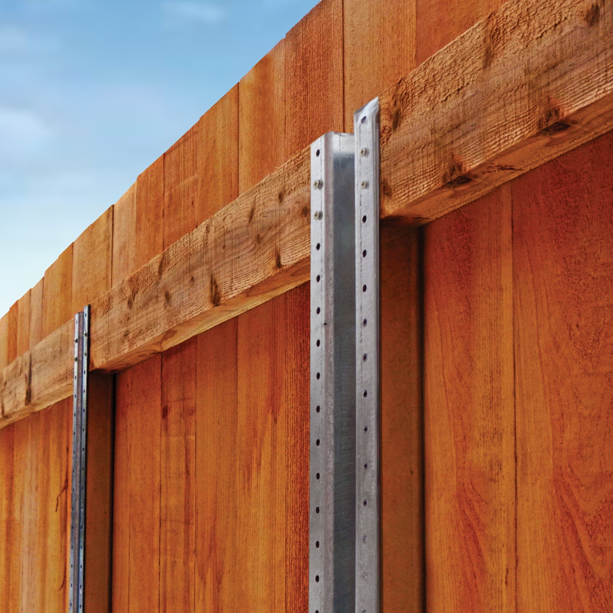 Proforce 7 1 2 ft H X 3 in W Galvanized Galvanized Steel Privacy Line Fence Post In The Metal Fencing Department At Lowes