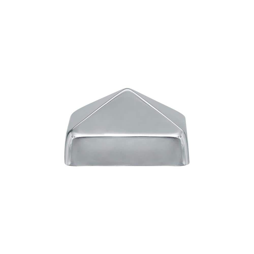 Protectyte 4 In X 4 In Stainless Steel Pyramid Slip Over Fence Post Cap for Rough Cut Post HDS418PY The Home Depot