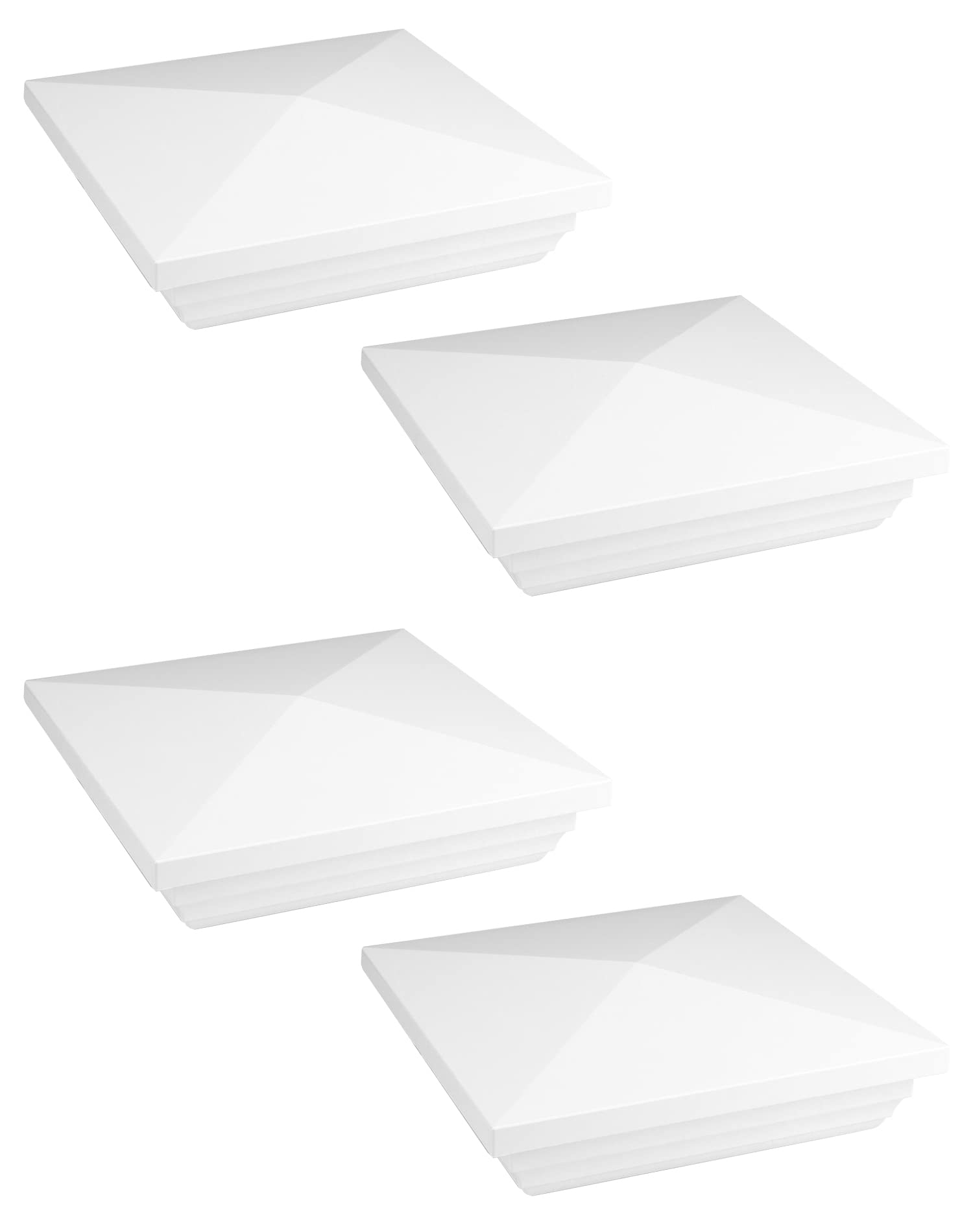 QWORK Vinyl Fence Post Cap 4 Pack 4 X 4 PVC Square Fence Post Top Cover New England Pyramid Style For Mailbox Lamp Post Deck Dock Piling Caps White Amazon