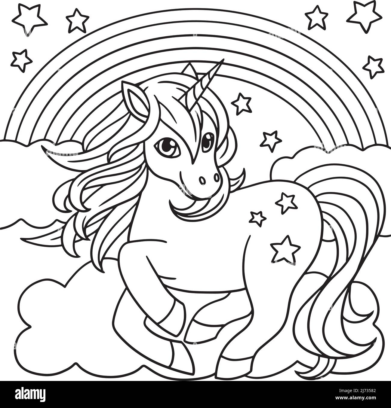 Rainbow Unicorn Coloring Page Hi res Stock Photography And Images Alamy