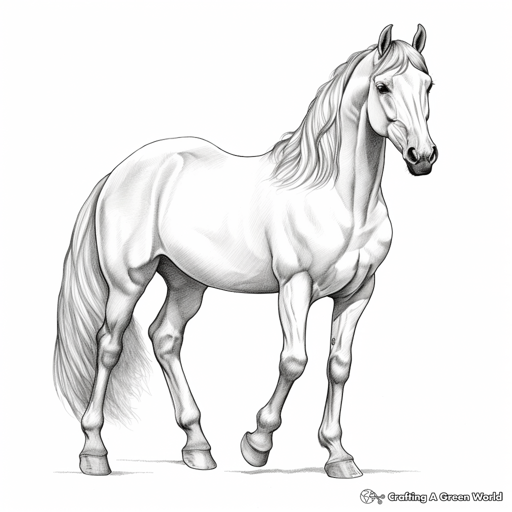Realistic Horse Coloring Pages Free Printable Worksheets Library