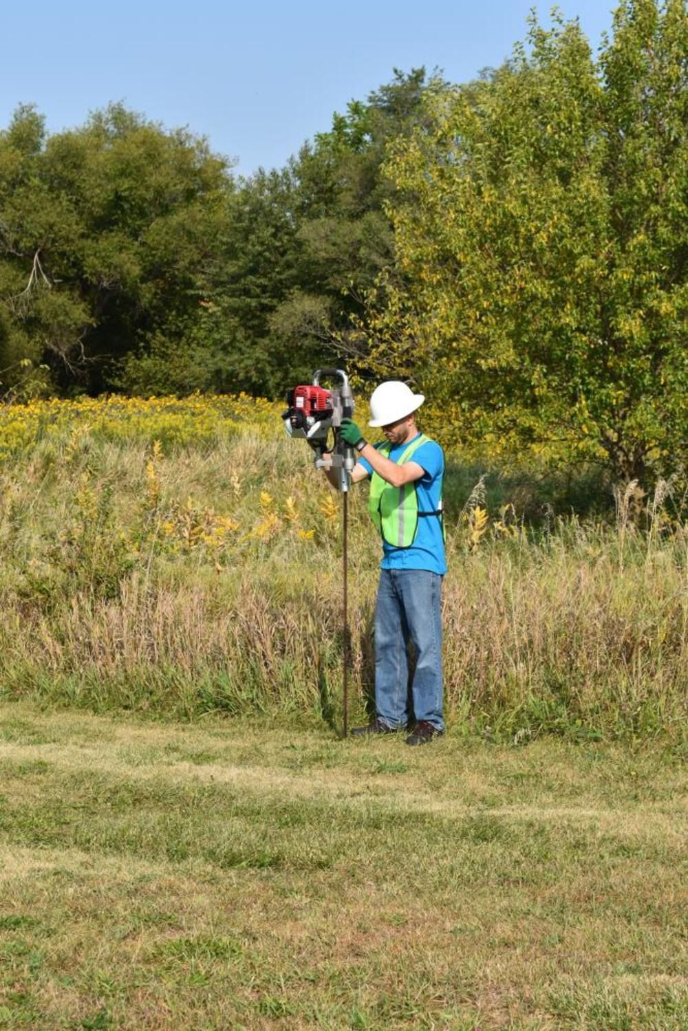gas powered fence post driver