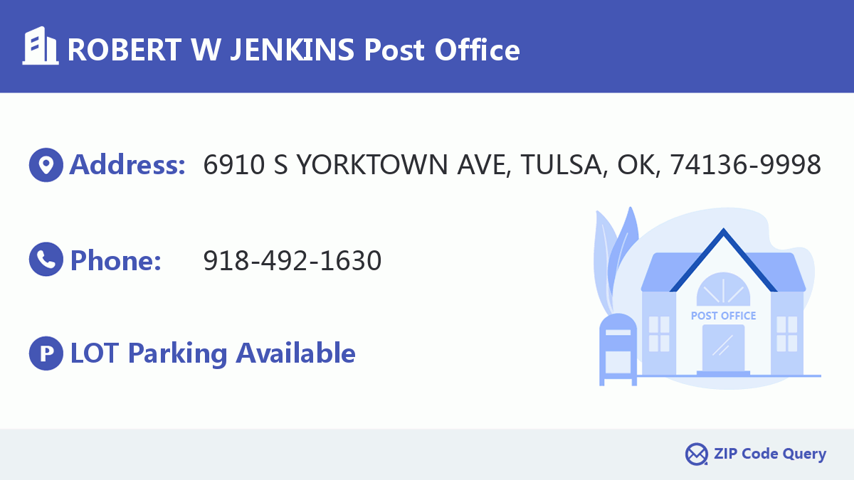ROBERT W JENKINS Post Office Oklahoma United States ZIP Code 5 Plus 4 