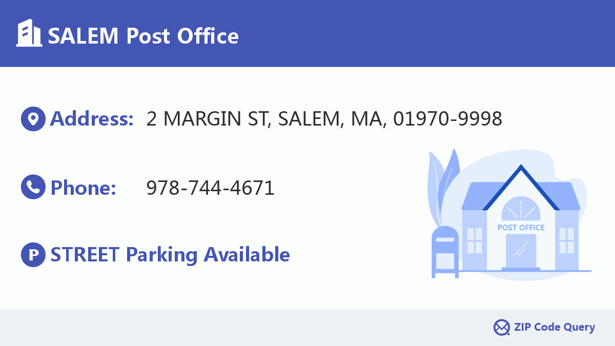 SALEM Post Office Massachusetts United States ZIP Code 5 Plus 4 