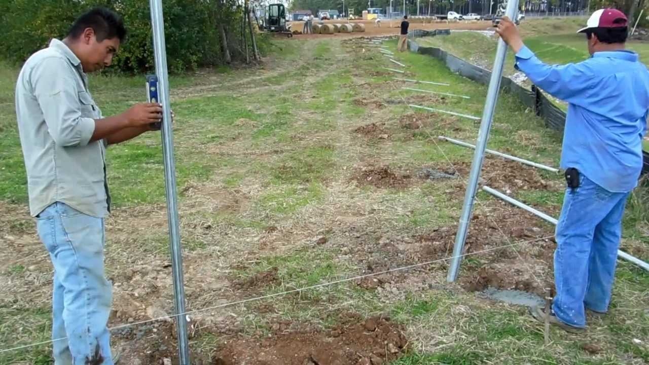 Setting Galvanized Fence Posts YouTube