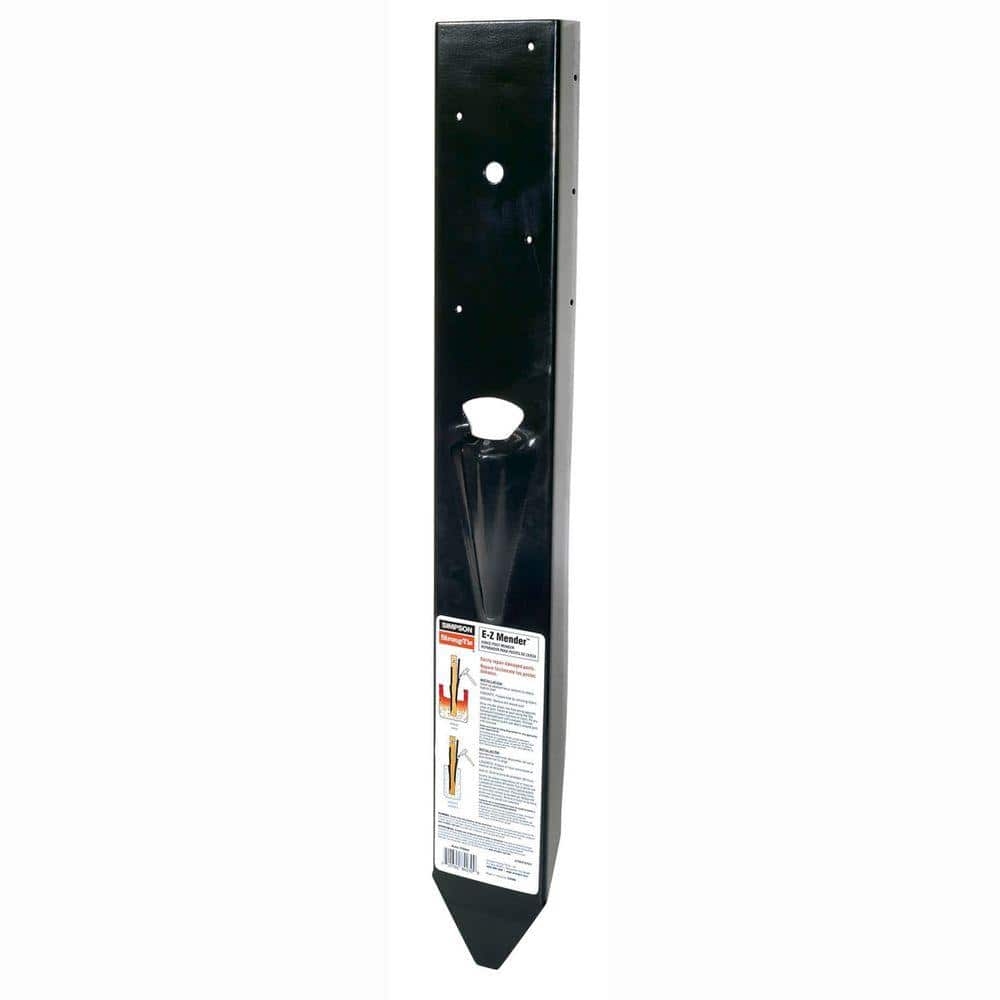 Simpson Strong Tie E Z Mender 12 Gauge Black Powder Coated Mender Plate For 4x4 Nominal Wood Post FPBM44E The Home Depot