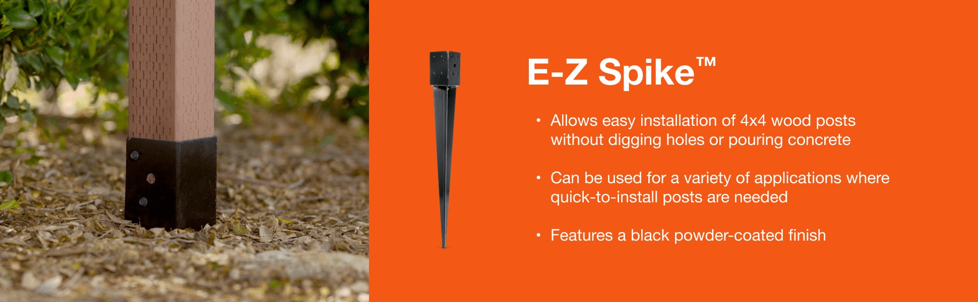 Simpson Strong Tie E Z Spike Black Powder Coated Post Base Spike For 4x4 Nominal Lumber FPBS44 The Home Depot