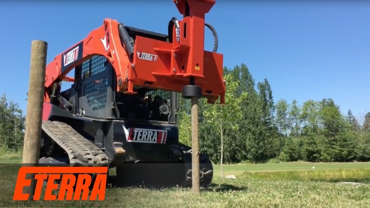 skid steer fence post driver