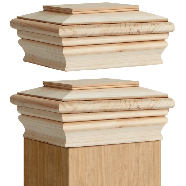 Soaoo 2 Pieces Wooden Post Caps Classic Cedar Wood Post Caps Wood Fence Newel Mounting Kit Resistant For Indoor Outdoor Fence Mailboxes Decks 4 X 4 Inch Amazon