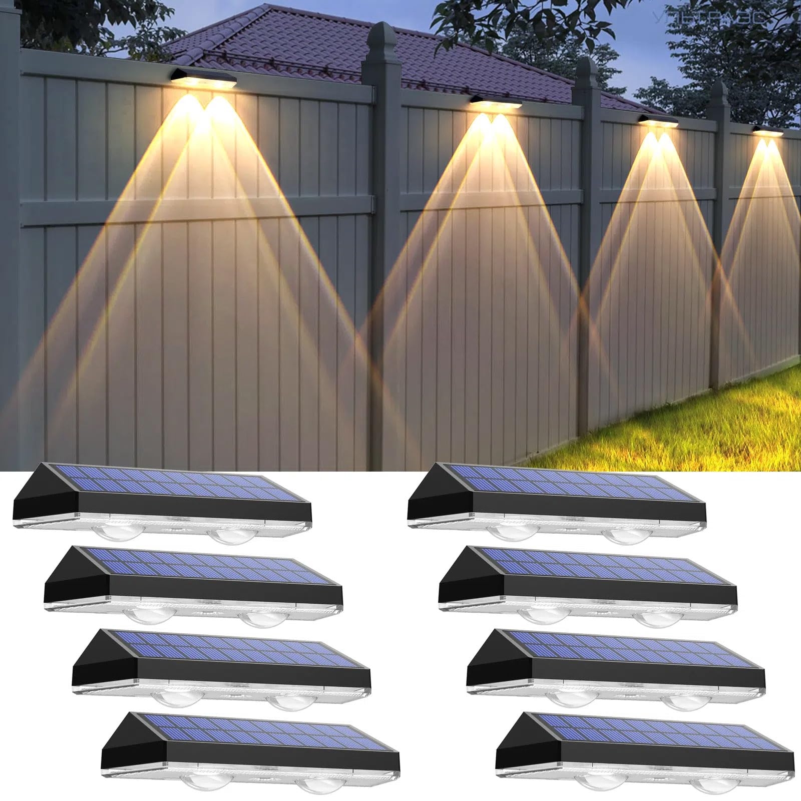 Solar Fence Lights Outdoor 2700 4000 6000K 3 Mode Solar Fence Lights Outdoor Waterproof LED Fence Light Solar Powered For Outside Backyard Railing Step Patio Wall And Home Improvement 8 Pack Amazon