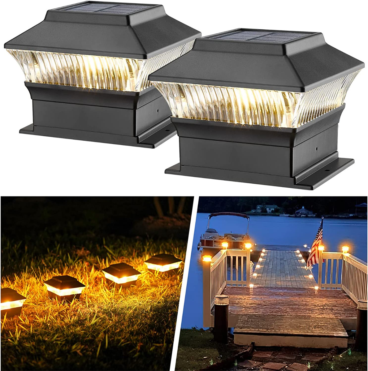 Solar Post Cap Lights 4X4 4X6 6X6 Fence Post Light Solar Powered 25 Lumens Dec EBay