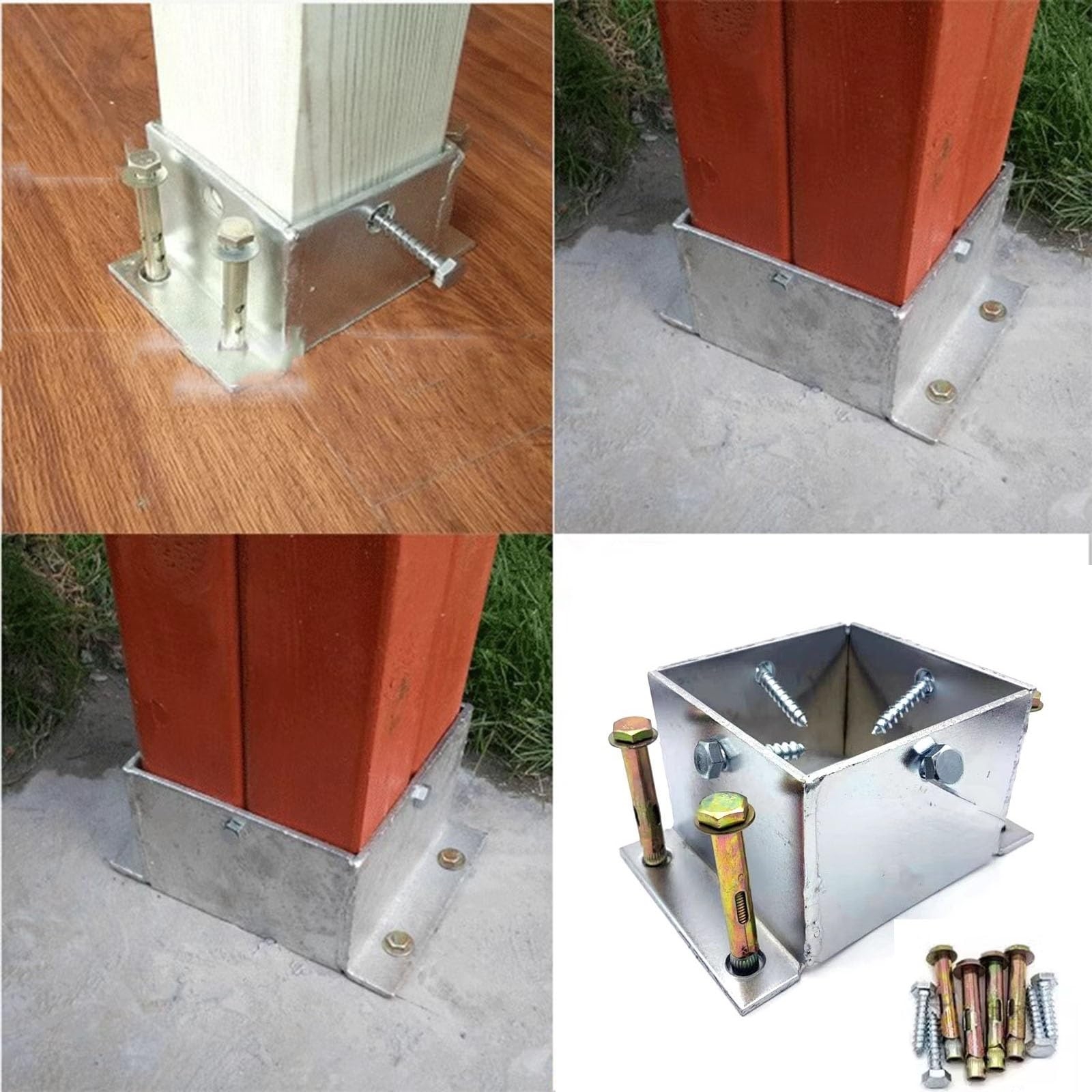 Square Railing Post Anchors Base Stainless Steel Heavy Duty Hot Dip Galvanised Foot Base Post Garden
