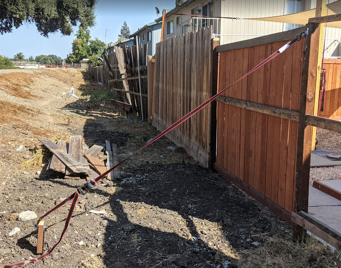 Straighten A Fence Post Using A Ratchet Strap Abdullah Yahya