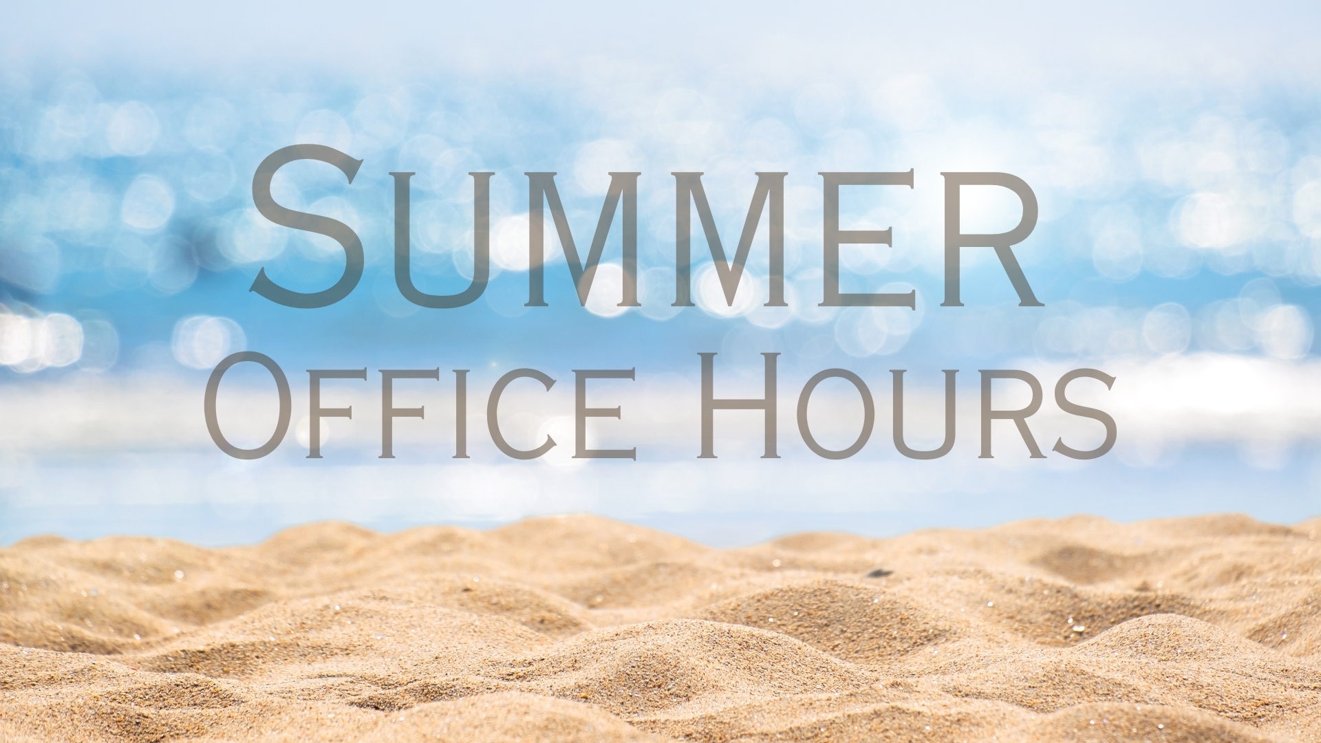 Summer Office Hours University United Methodist Church