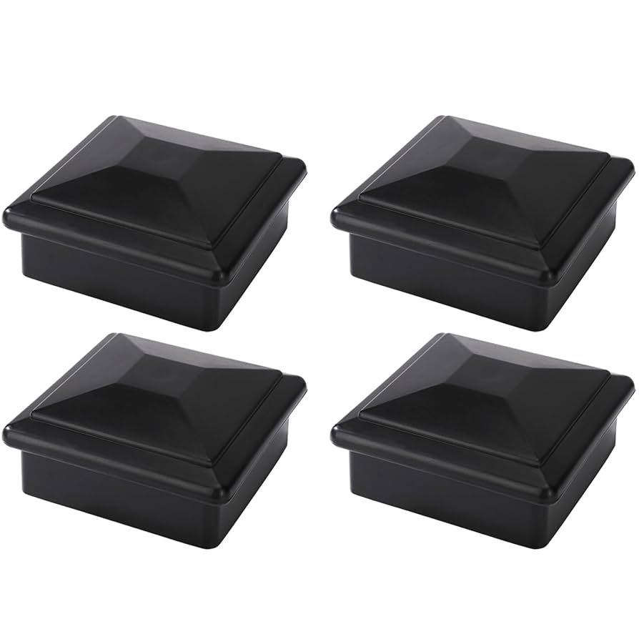 Suprom 4x4 Fence Post Caps For True Actual 3 5 8 X 3 5 8 Wood Post Made From Durable Plastic And Against Fading Keep Post From Cracking And Rotting Black 4Pack Amazon
