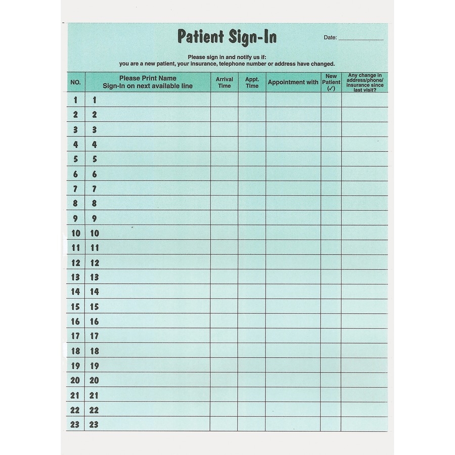 Tabbies Patient Sign In Label Forms 125 Sheet s 11 TAB14532 TAB 14532 Office Supply Hut