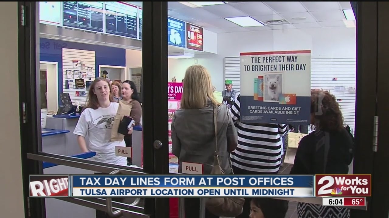 Tax Day Lines Form At Area Post Offices YouTube