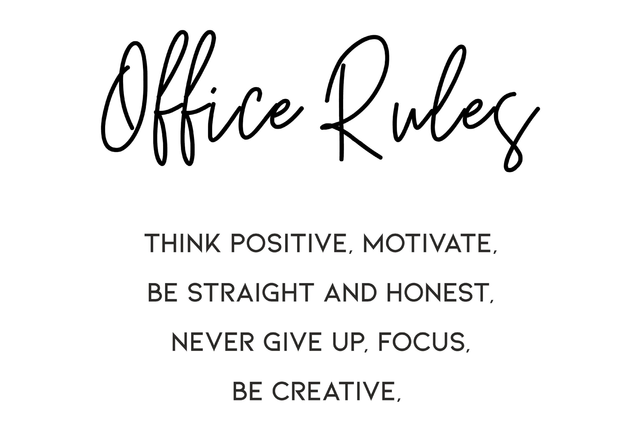 Team Office Rules Printable Office Quotes Inspirational Teamwork Quote Poster Office Wall Decor In This Office B25 Etsy