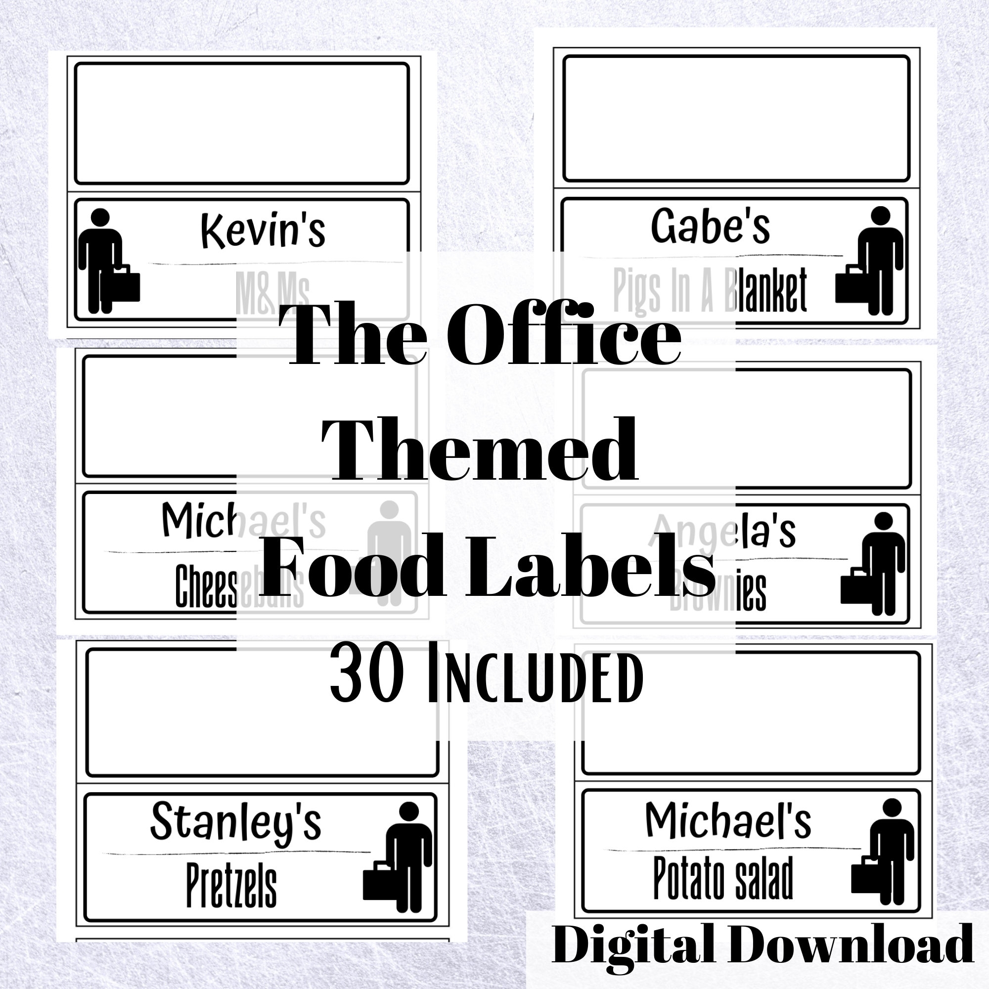 The Office Themed Food Labels Printable The Office Theme Party Bachelorette Birthday Bridal Shower Printable Labels Party Decor Etsy