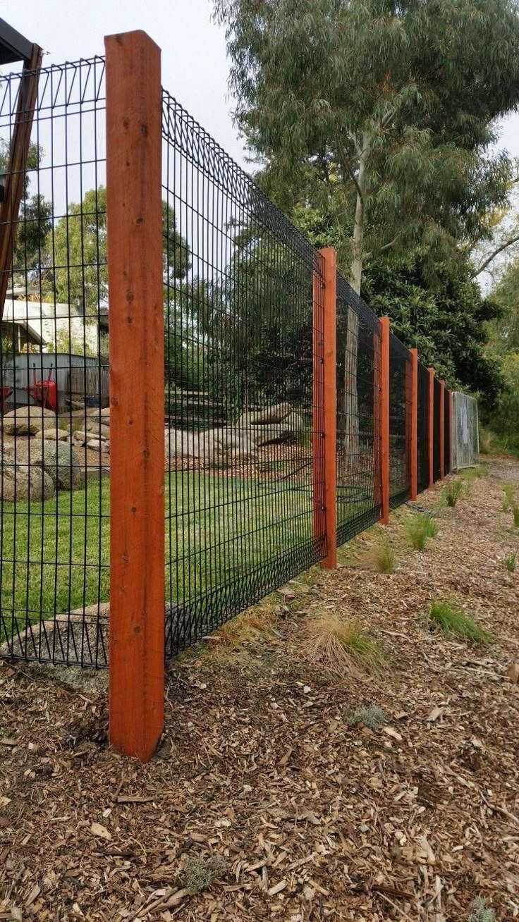 wood post and wire fence