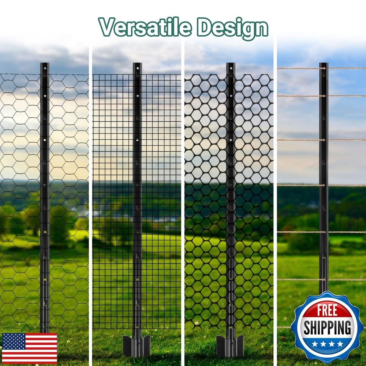 Toriexon Fence Posts 4 Ft 8 Pack Heavy Duty Metal Fence Post No Dig U Pos EBay