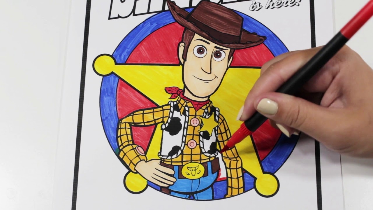 Toy Story 4 Coloring Page Sheriff Woody Pride Glitter Coloring YouTube