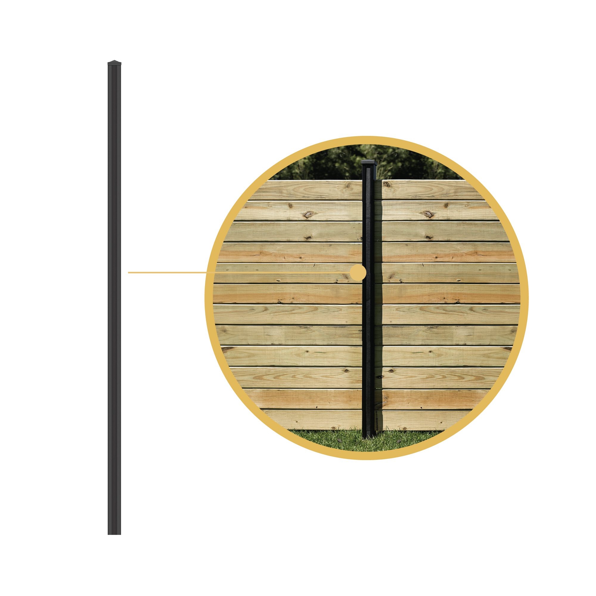 Traxx Fence Post 8 1 2 Long Black Aluminum Post For Fence Nuvo Iron