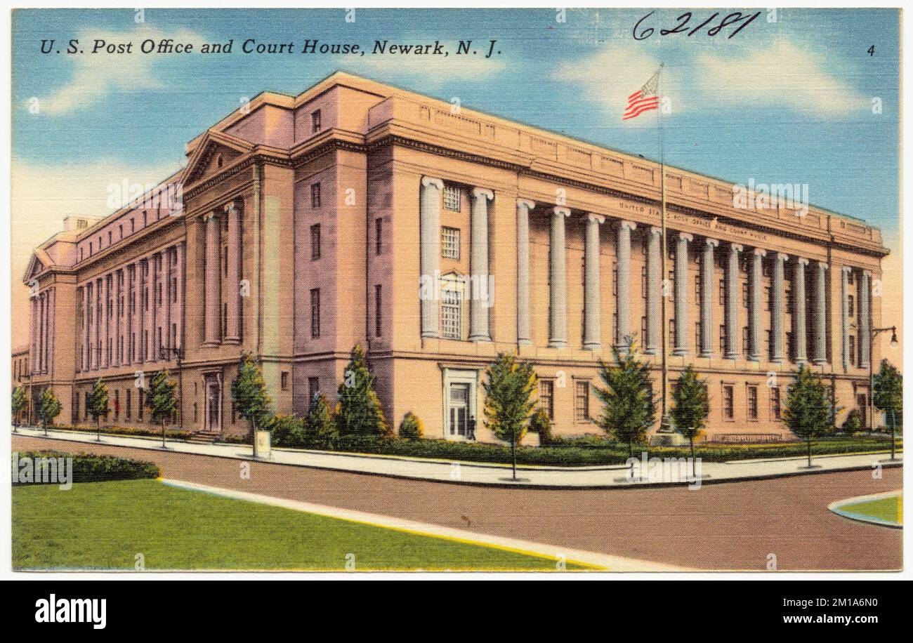U S Post Office And Court House Newark N J Post Offices Courthouses Tichnor Brothers Collection Postcards Of The United States Stock Photo Alamy
