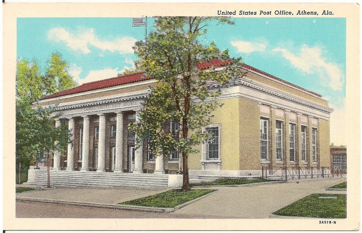 U S Post Office In Athens AL Postcard EBay