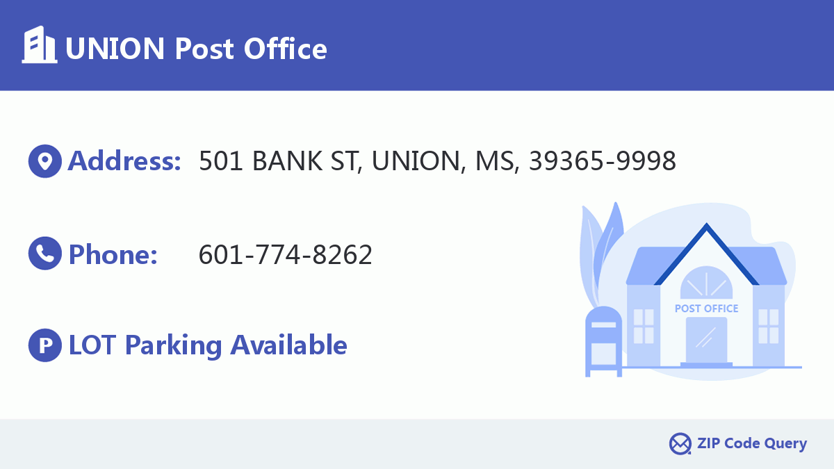 UNION Post Office Mississippi United States ZIP Code 5 Plus 4 