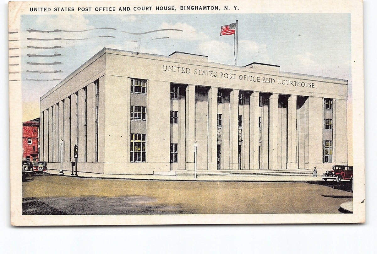 United States Post Office Court House Binghamton NY WB Postcard Posted 1937 EBay